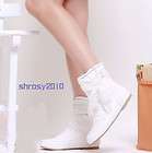NEW Arrival Womens Pull On Ankle Boot Flat Heel Bowknot Shoes US All 