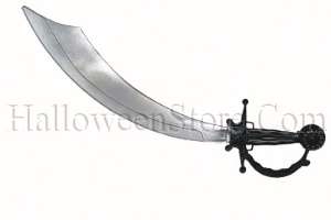 Plastic Silver Pirate Sword Weapon Costume Accessory  
