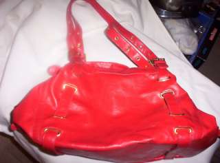 womens large red aldo purse with red lining  