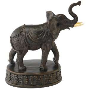  Circus Elephant Atop Round Base Sculpture
