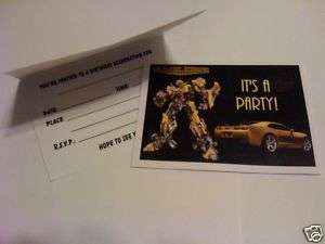 12 Bumblebee Transformer Party Invitations w/ envelopes  