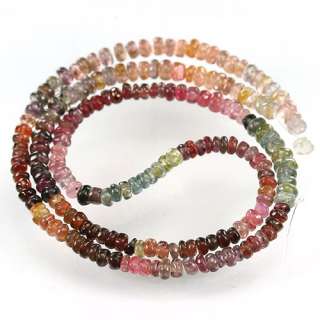 Natural Multi Spinel Smooth Rondelle Shape Beads 14.5  