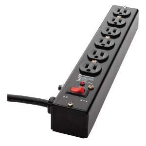   Outlets and Lighted Switch with Ten Foot Cord, Black