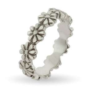   of Flowers Silver Stackable Band Size 5 (Sizes 4 5 6 7 8 Available