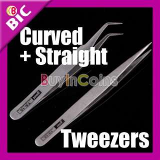 Nonmagnetic Stainless Steel Curved Straight Tweezers  
