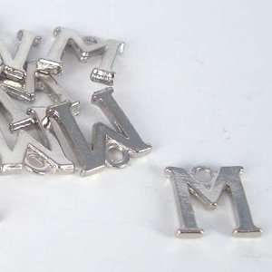  Alphabet Letter Charm 1/2 Silver Pewter M Arts, Crafts & Sewing