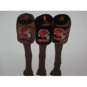  CLEVELAND BROWNS Team Logo Set of 3 GOLF CLUB HEADCOVERS 