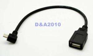 USB A female to Micro USB B 5Pin Male left angle cable adapter 