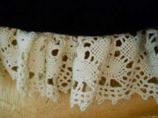 Vtg 70s velvet crochet trim maxi skirt* Boho* Hippie*  