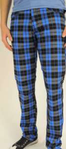 BOYS PLAID SKINNY JEANS, MADE IN THE U.S SIZES6 14 BLUE  