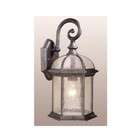   Outdoor Wall Lighting Fixture   Black Gold Stone   Clear Seeded Glass