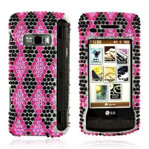   for LG EnV Touch BLING Hard Case PINK ARGYLE BLACK Gems Electronics