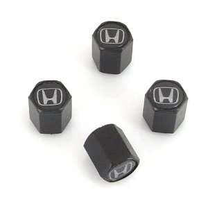  Honda Black Logo Black Tire Stem Valve Caps Automotive