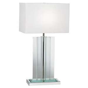  Glass Panels with Rectangular Shade Table Lamp