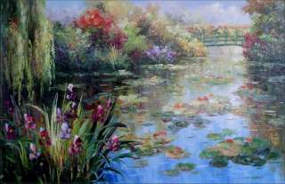 Claude Monet Garden at Giverny Repro I, Hand Painted Oil Painting 