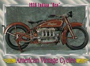 Vintage Cycle 1928 Indian Ace Motorcycle Engine 77 cu. in. In Line 4 