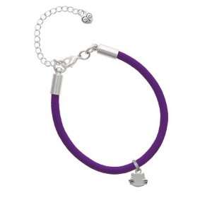  Mini Cat Face with Whiskers Charm on a Purple Malibu Charm 