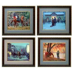  Stonewall Jackson Set of Framed Calendar Prints By Mort 