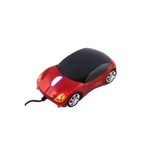  Car Shaped USB High Precision Optical LED Scroll Mouse Red 