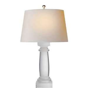   Chart House 23 1/2H 1 Light Chubby Column Table Lamp in Crystal with