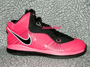 Nike Lebron 8 V/2 V2 PS 2Y Youth Cancer Pink Elite 431888 601 Rare Max 