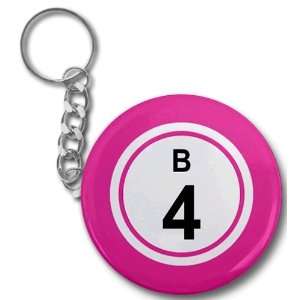   Ball B4 Four Pink 2.25 Inch Button Style Key Chain 