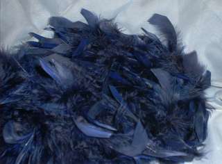 NAVY BLUE FEATHER BOA 6 FT DRESS UP BACHELORETTE PARTY  