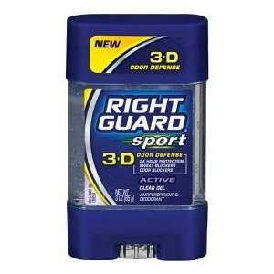  Right Guard Sport 3D Odor Defense Clear Gel Active 3oz 