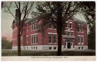 Postcard High School Building in Burlington, Kansas  