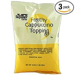 Frothy Cappuccino Topping (Creamer), 1 Pound (Pack of 3)  