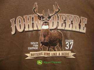Mens Brown John Deere with Buck T Shirt  