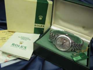   Mens Vintage Rolex Datejust SS Jubilee Ref 1603 w/ Box & Papers #300