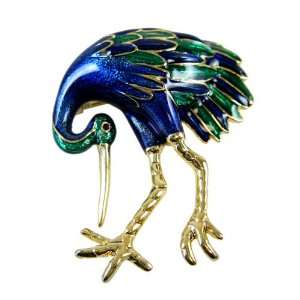   Bird Pin   Multi Color Longneck Exotic Bird Lapel Pin Toys & Games