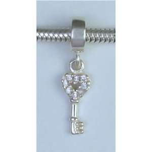  KEY Locket Silver 925 Dangle Charm Bead for Troll Biagi Pandora 