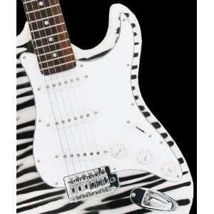  Crescent 39 Inch Zebra Print Premium Electric Guitar with 