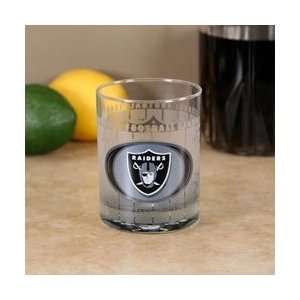 Oakland Raiders Frosted Bottoms Up Executive Glass  Sports 