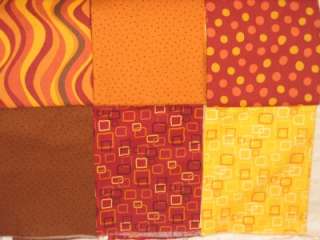 10 FAT QUARTERS FROM P&B POP PARADE IN YELLOW AND BROWN  