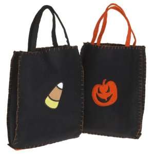  2 Pack Large Trick Or Treat Bags Candy Corn & Pumpkin 