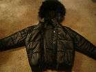 black leather snorkel jacket size large