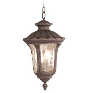   Cast Aluminum Outdoor Hanging Lantern with Amber Water Glass 7658 58