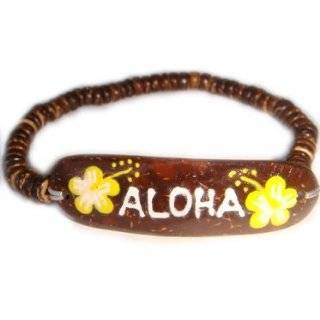Hawaiian Coconut Aloha Yellow Flower Bracelet