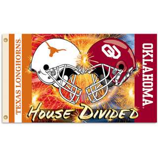 BSI Oklahoma Sooners Texas Longhorns 3x5 Rivalry Helmet Flag    