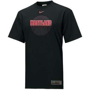 Nike Maryland Terrapins Black Basketball T shirt  Sports 
