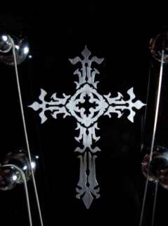 Metallic Type Gothic Cross (small) Inlay Sticler Decal  