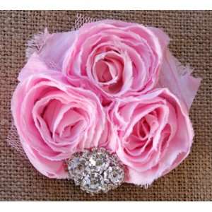  The Rebecca Pink Jeweled Flower Hair Clip Beauty