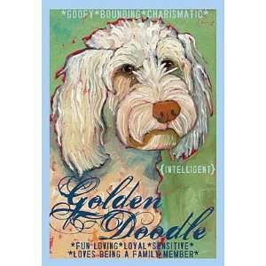 Colorful Golden Doodle Dog Print from Oil Original by Ursula Dodge 