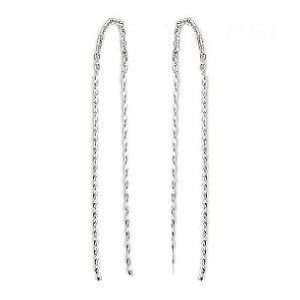  Silvertone Linear Thread Earrings Jewelry