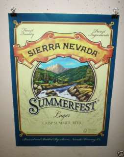 SIERRA NEVADA BEER POSTER SUMMERFEST CRAFT MICRO BEER  