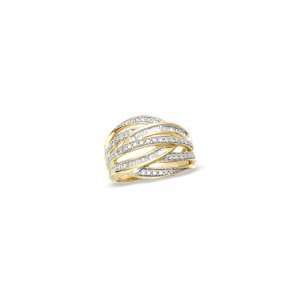 ZALES Baguette and Round Diamond Rolling Hills Ring in 10K Gold 3/4 CT 