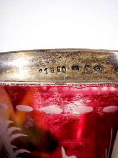 BIEDERMEIER BOHEMIAN BEAKER RED GLAZE GLASS VINTAGE 19TH CENTURY